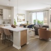 a kitchen and living room